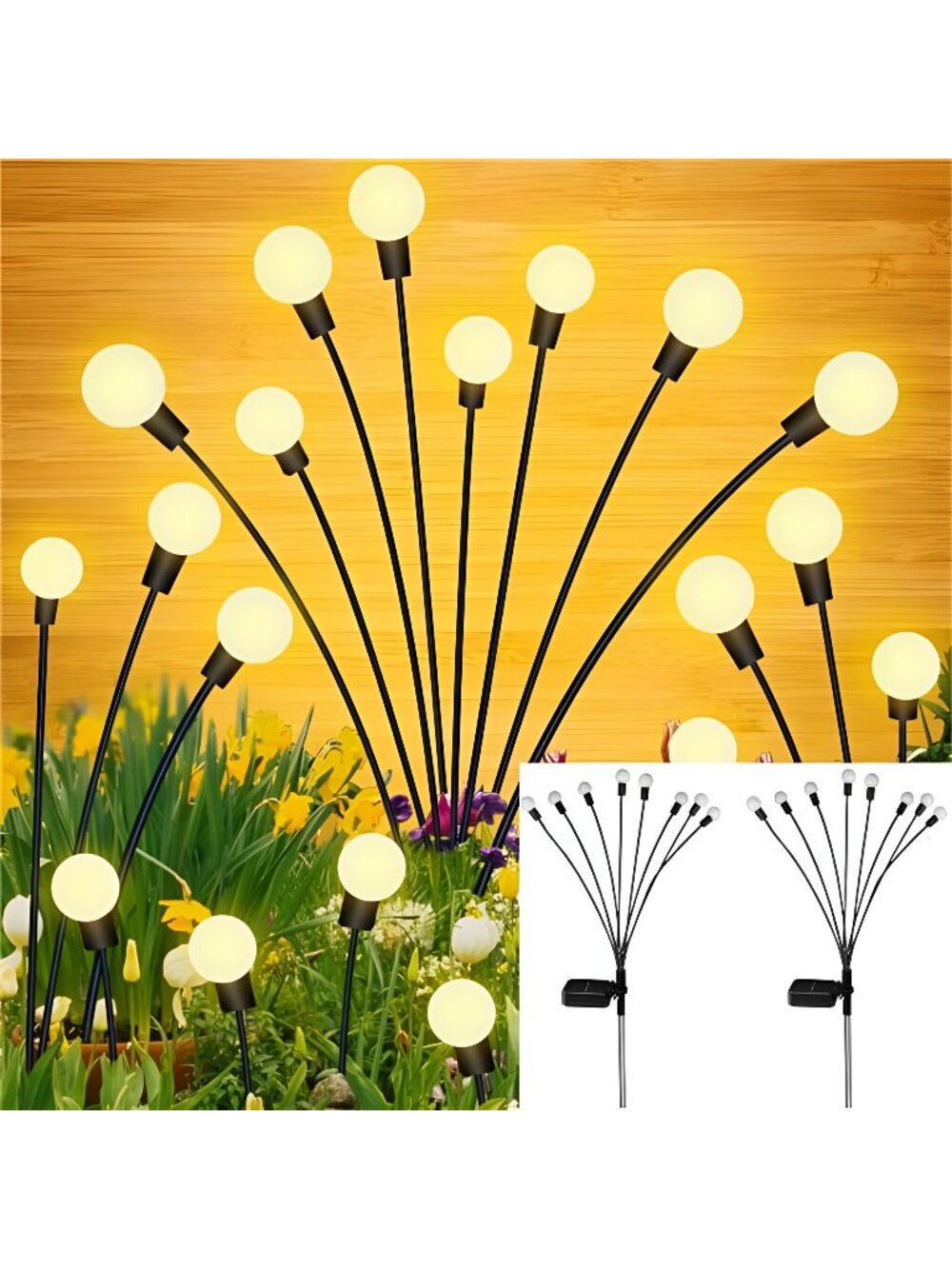 Solar Garden Lights, New Upgraded Solar Swaying Light, Sway by Wind, Solar